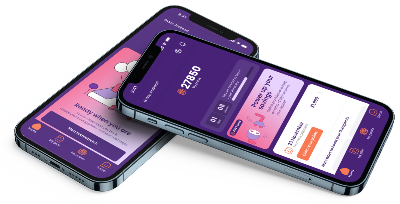 Occubuy app interface showing points and rewards